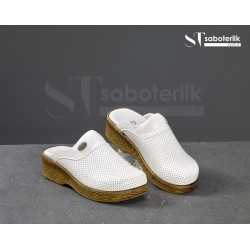 Erkek Beyaz Ortopedik Sabo Terlik