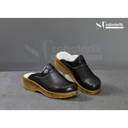Erkek Siyah Ortopedik  Sabo Terlik 601
