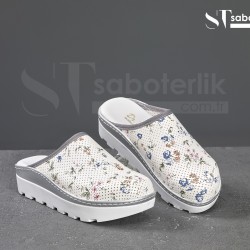 Ortopedik Çiçekli  Traktör Taban Sabo Terlik  