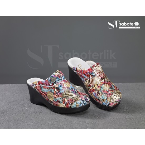 Ortopedik Yılan Desenli Dolgu  Taban Sabo Terlik