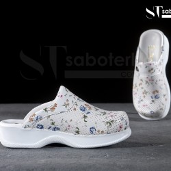 Klasik Çiçekli Ortopedik Bayan Sabo Terlik