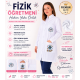Fizik öğretmeni kadın önlüğü orta boy alpaka 1. kalite beyaz önlük baskılı Fizik öğretmeni kadın önlüğü orta boy alpaka 1. kalite beyaz önlük baskılı