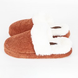 Turuncu Şönil Kumaş Peluş Konforlu Ev Terliği 