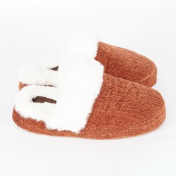 Turuncu Şönil Kumaş Peluş Konforlu Ev Terliği 