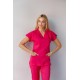 Fuşya Likralı Forma Takım Flex Kumaş Scrubs