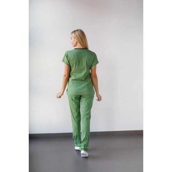 Fıstık Yeşili Likralı Forma Takım Flex Kumaş Scrubs