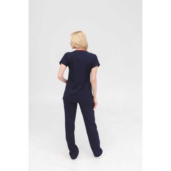 Lacivert Likralı Forma Takım Flex Kumaş Scrubs