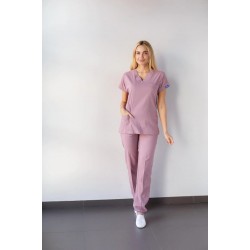 Gül Kurusu Likralı Forma Takım Flex Kumaş Scrubs 