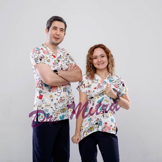 Beyaz Ambulans Likralı (Esnek) Greys (Yarasa Kol) Cerrahi Takım Beyaz Ambulans Likralı (Esnek) Greys (Yarasa Kol) Cerrahi Takım
