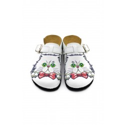 Mantar Taban Beyaz Kedi Ortopedik Sabo Terlik