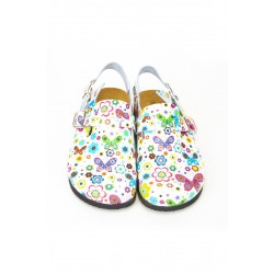 Mantar Taban Arkadan Bantlı Desenli Ortopedik Sabo Terlik