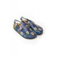 Mantar Taban Arkadan Bantlı Lacivert Baykuş Desenli Ortopedik Sabo Terlik