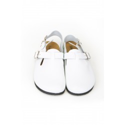 Mantar Taban Arkadan Bantlı Beyaz Ortopedik Sabo Terlik