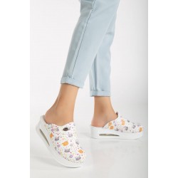 2026 Kadın Kedi Yonca Desenli Ortopedik Airmax Sabo Terlik